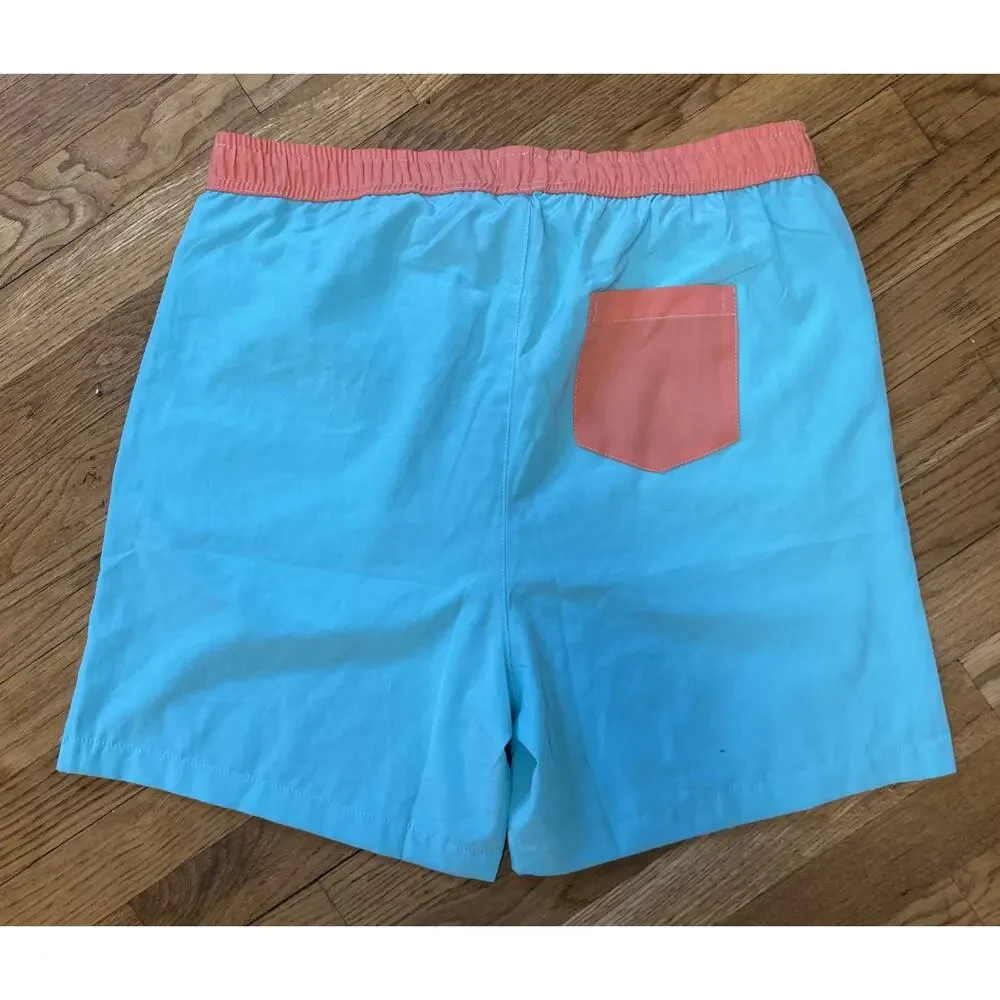 Men’s PUBLIC REC Green/Orange Board Shorts Size XL Standard Fit *C5